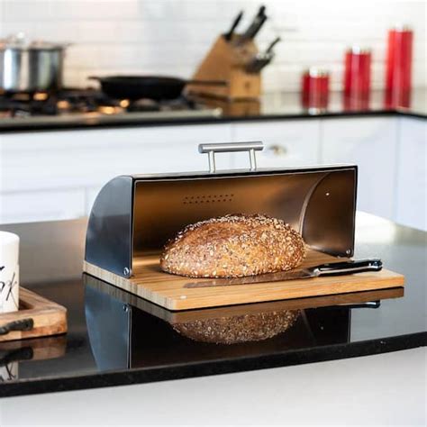 Honey Can Do Stainless Steel Breadbox With 